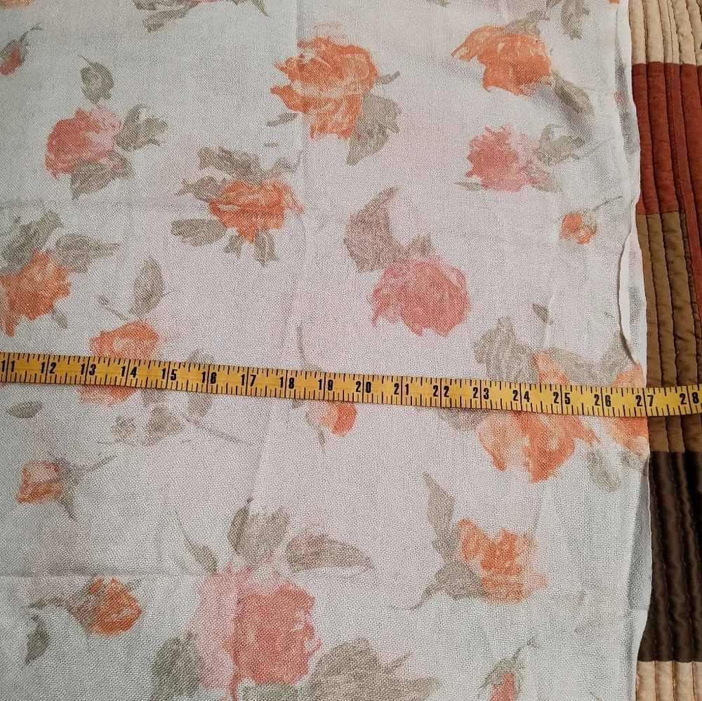 Loro Piana Floral Scarf in Cream and Orange